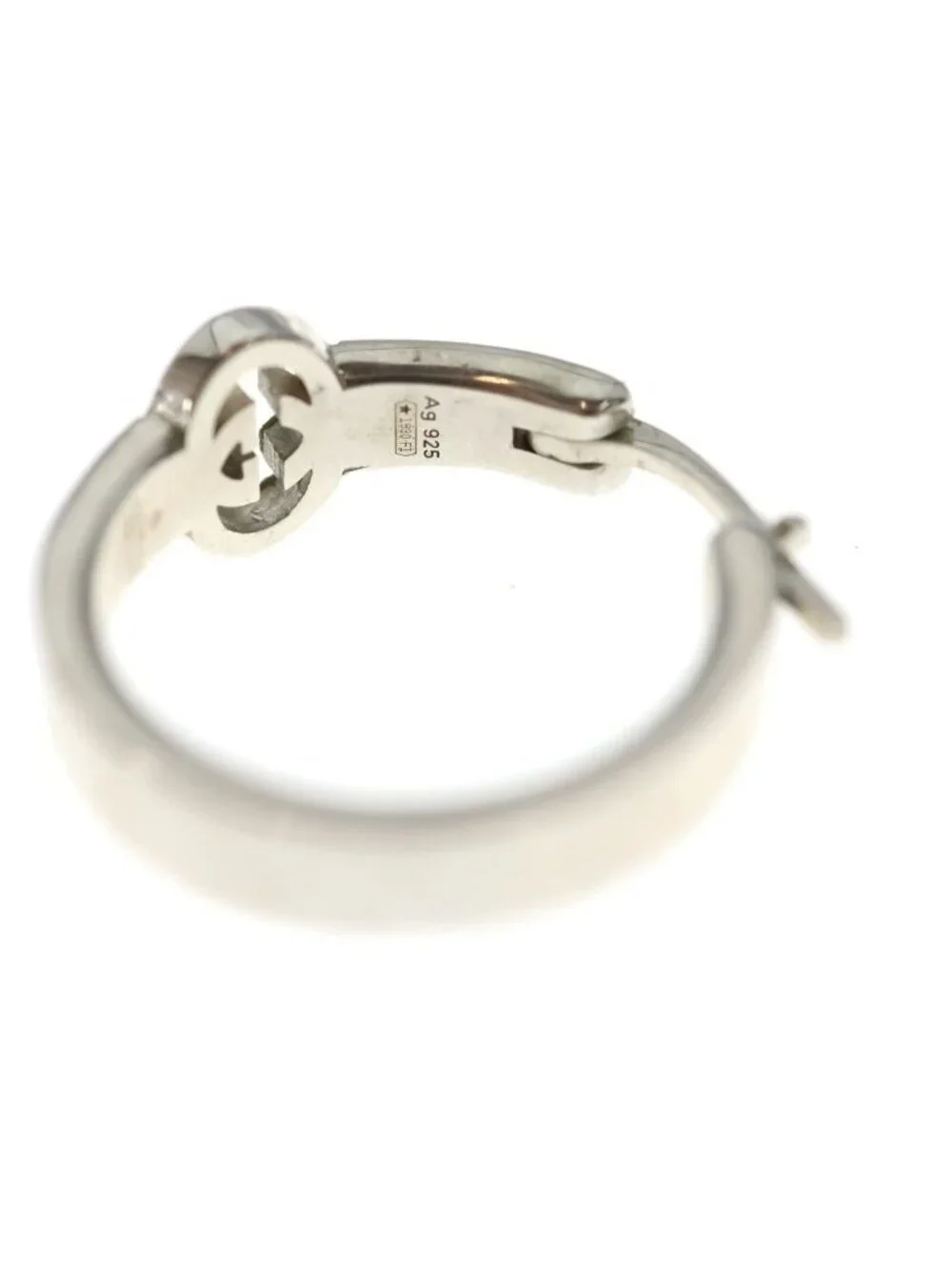 Gucci GG Interlocking Hoop Earrings Silver